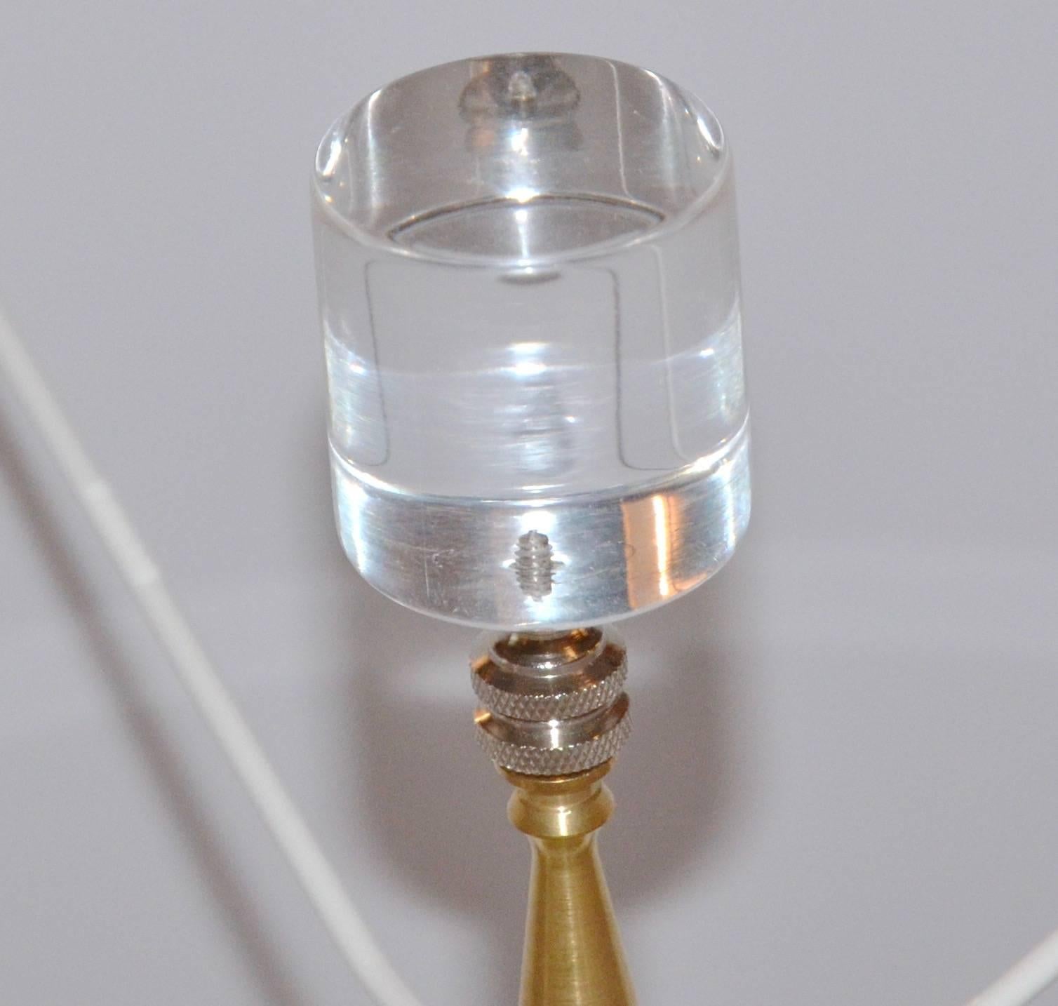 Modern Karl Springer Style Skyscraper Lucite Table Lamp