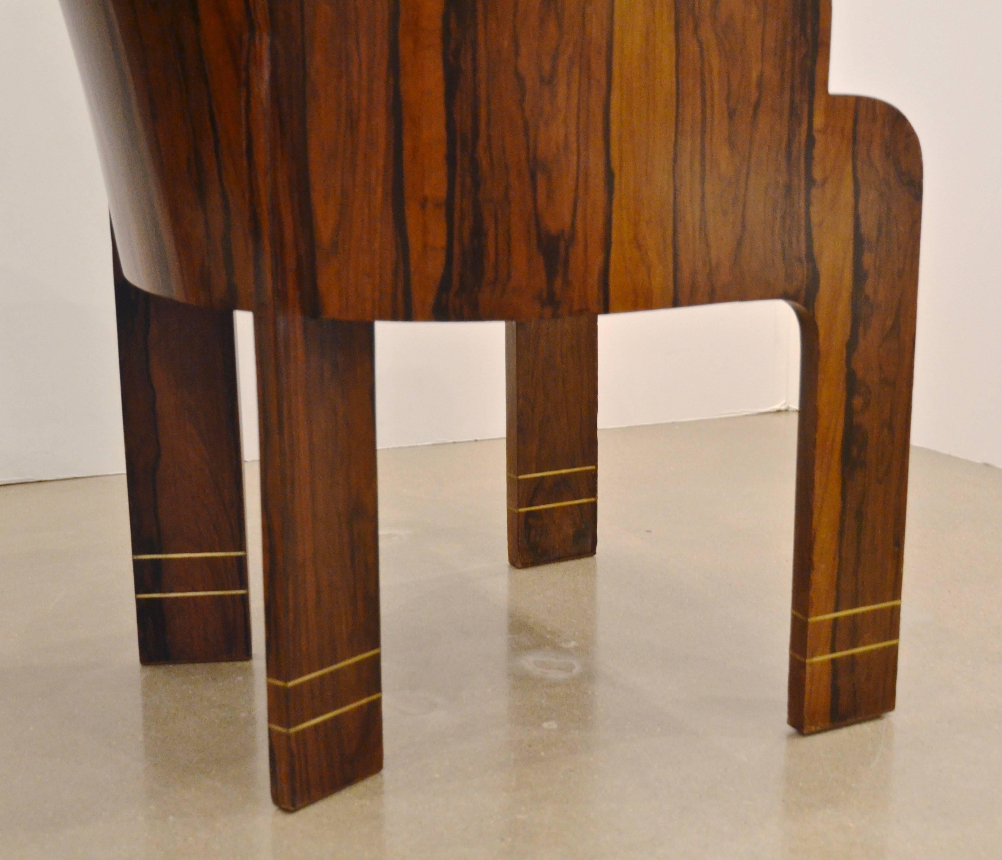 Pair of Art Deco Rosewood Barrel Back Tub Chairs, France, 1940 2