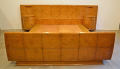 Italian 1930s Modern Queen Bed with Nightstands