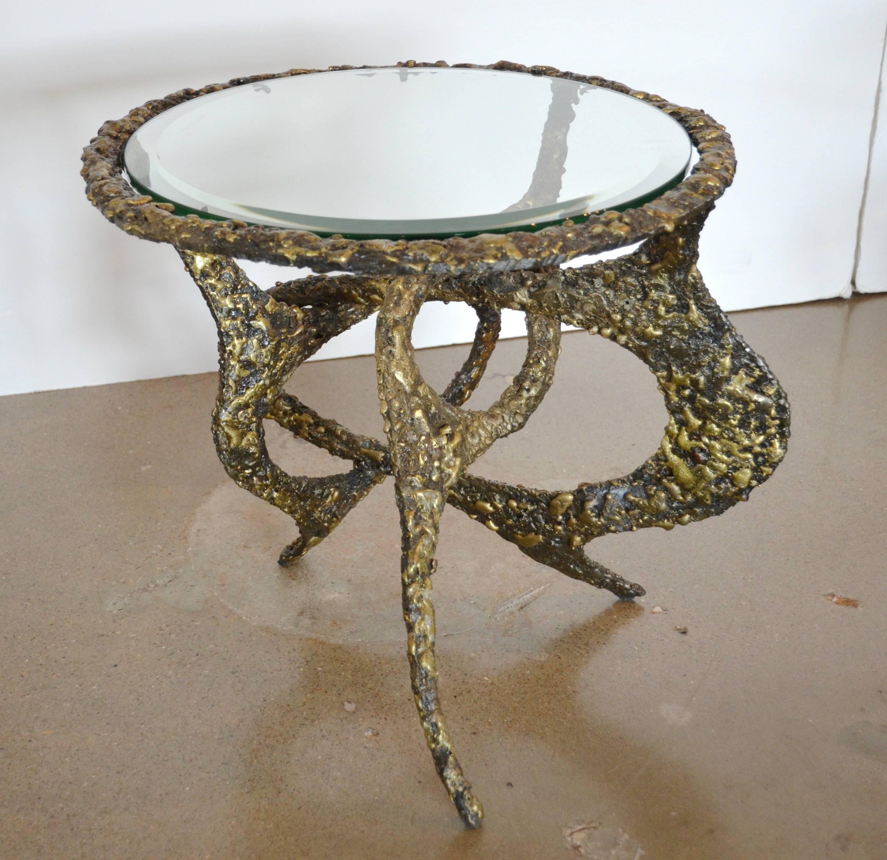 American James Bearden Tangled Brass Side Tables, Pair