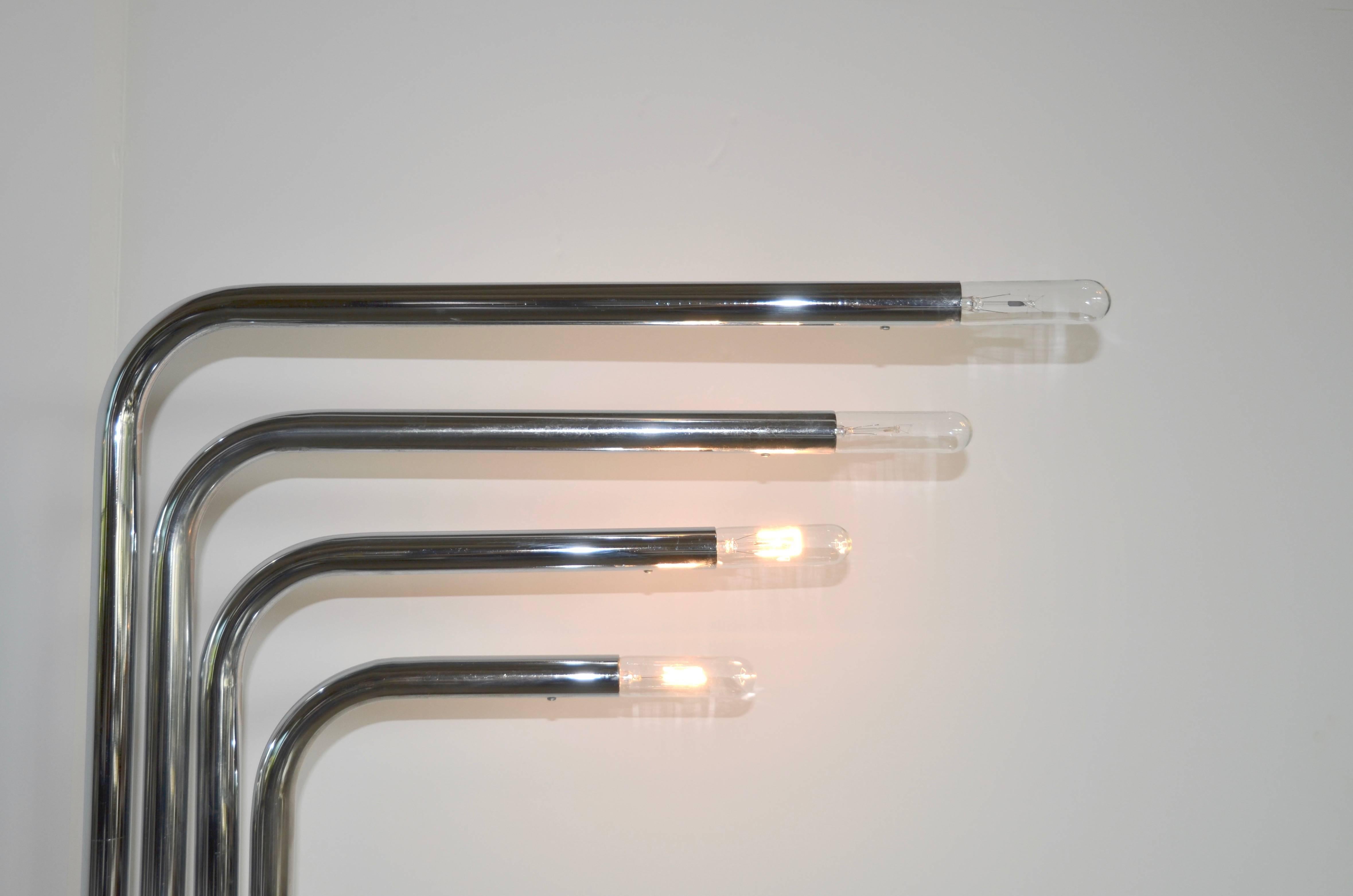 Pair of Articulated Chrome Reggiani Floor Lamps, Italian, circa 1970 1