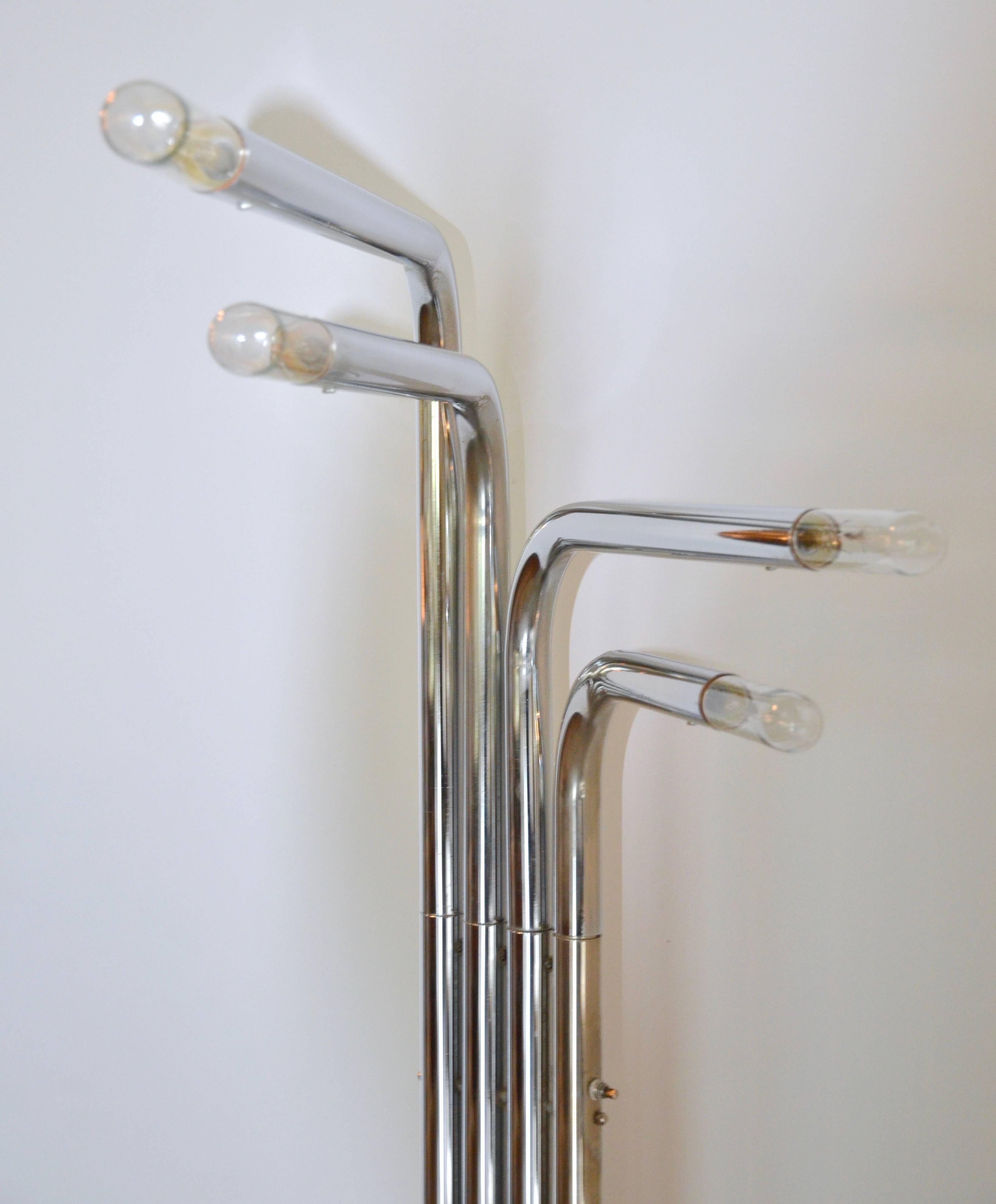 Modern Pair of Articulated Chrome Reggiani Floor Lamps, Italian, circa 1970