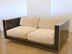 Black and Brass Loveseat, Italy, 1970s, Romeo Rega