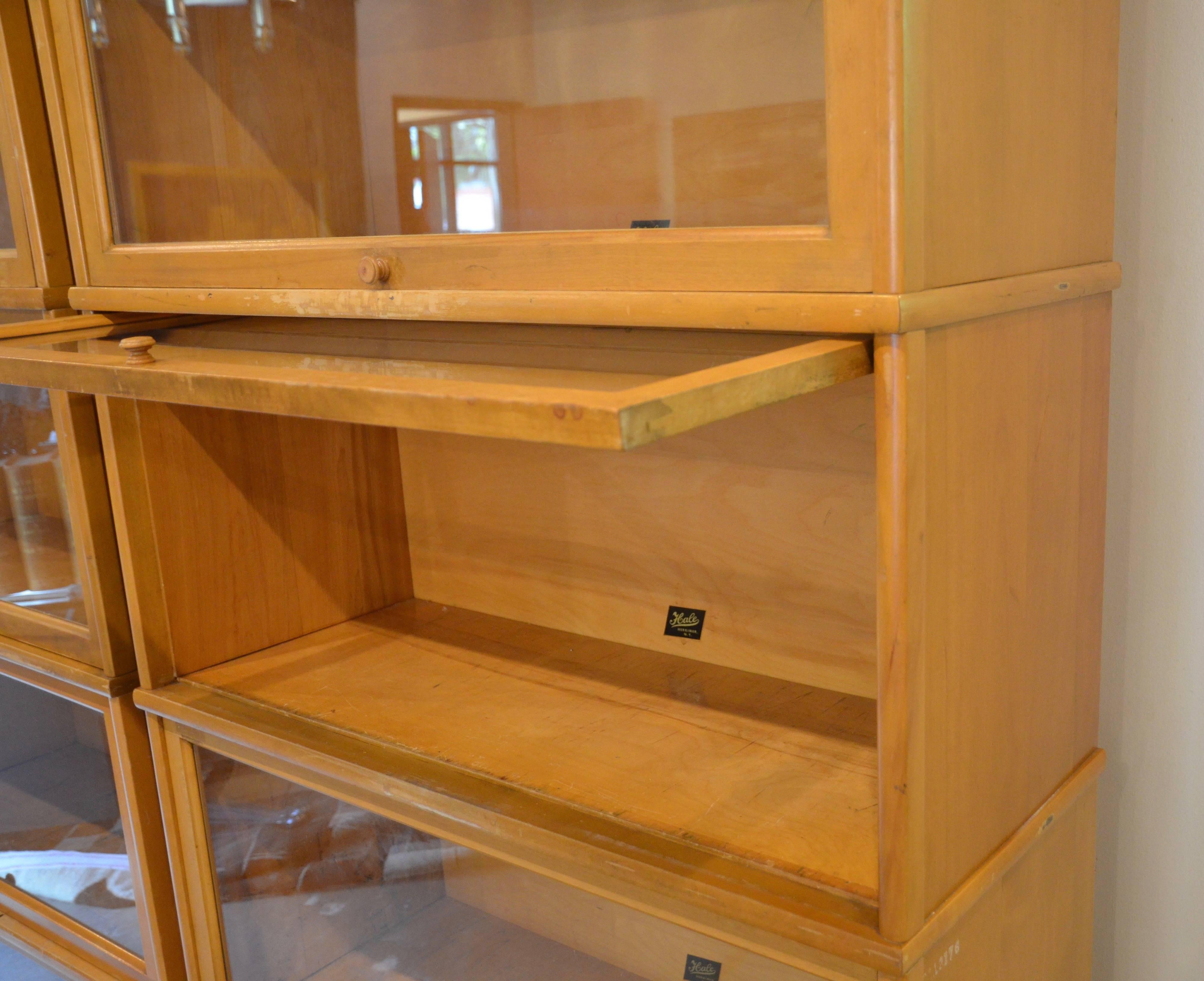 American Barrister's Bookcase in Maple and Glass by Hale, 1950