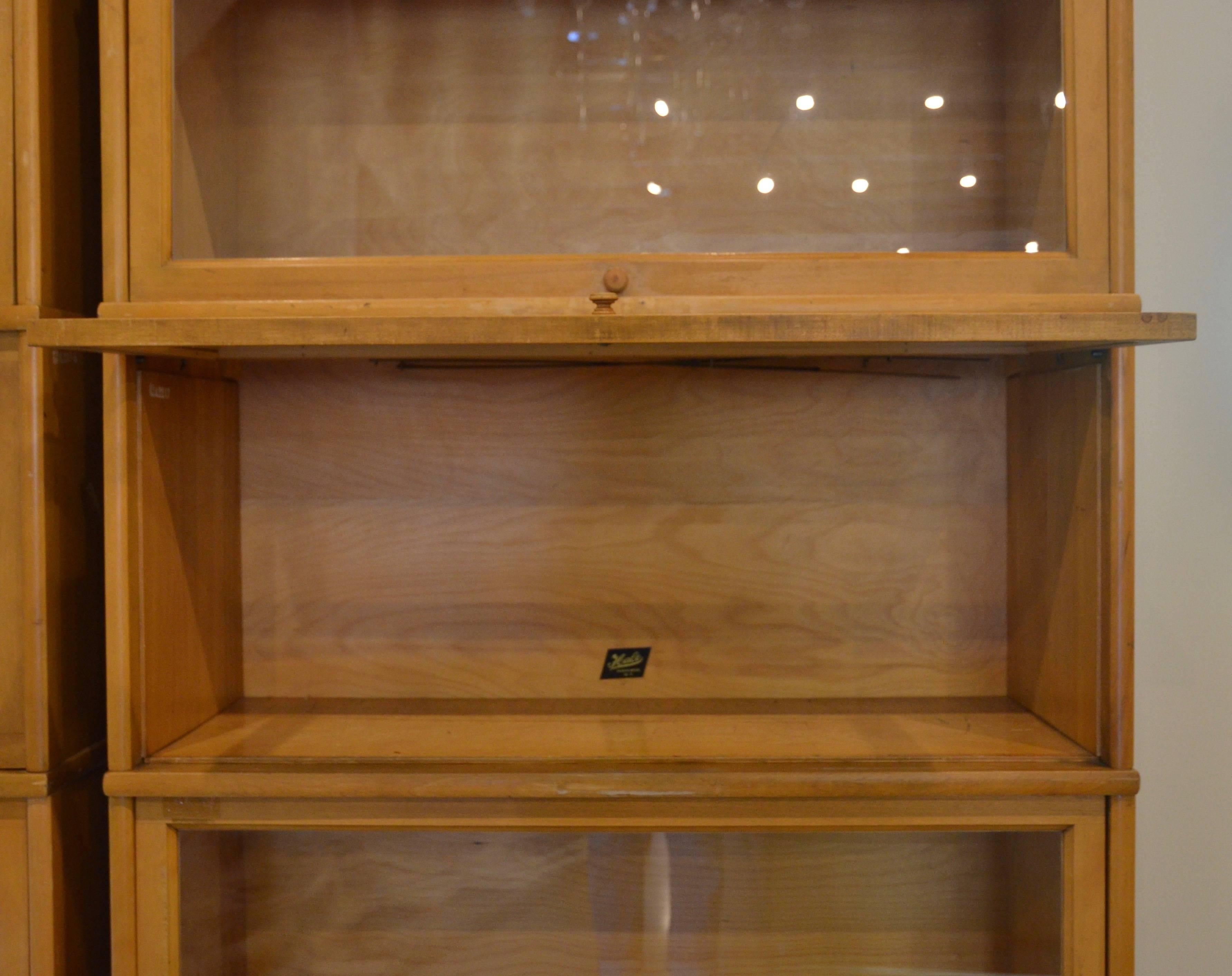 Barrister's Bookcase in Maple and Glass by Hale, 1950 In Good Condition In Austin, TX