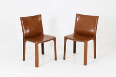 Pair of Leather 412 Cab Chairs by Mario Bellini for Cassina, 21st Century