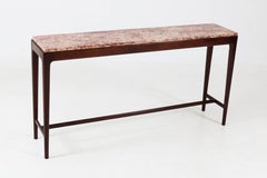 Danish Mid-Century Modern Mahogany Console Table with Marble Top, 1960s