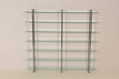 Large Chrome Tubular Steel and Glass Art Deco Shelving Unit, 1930s