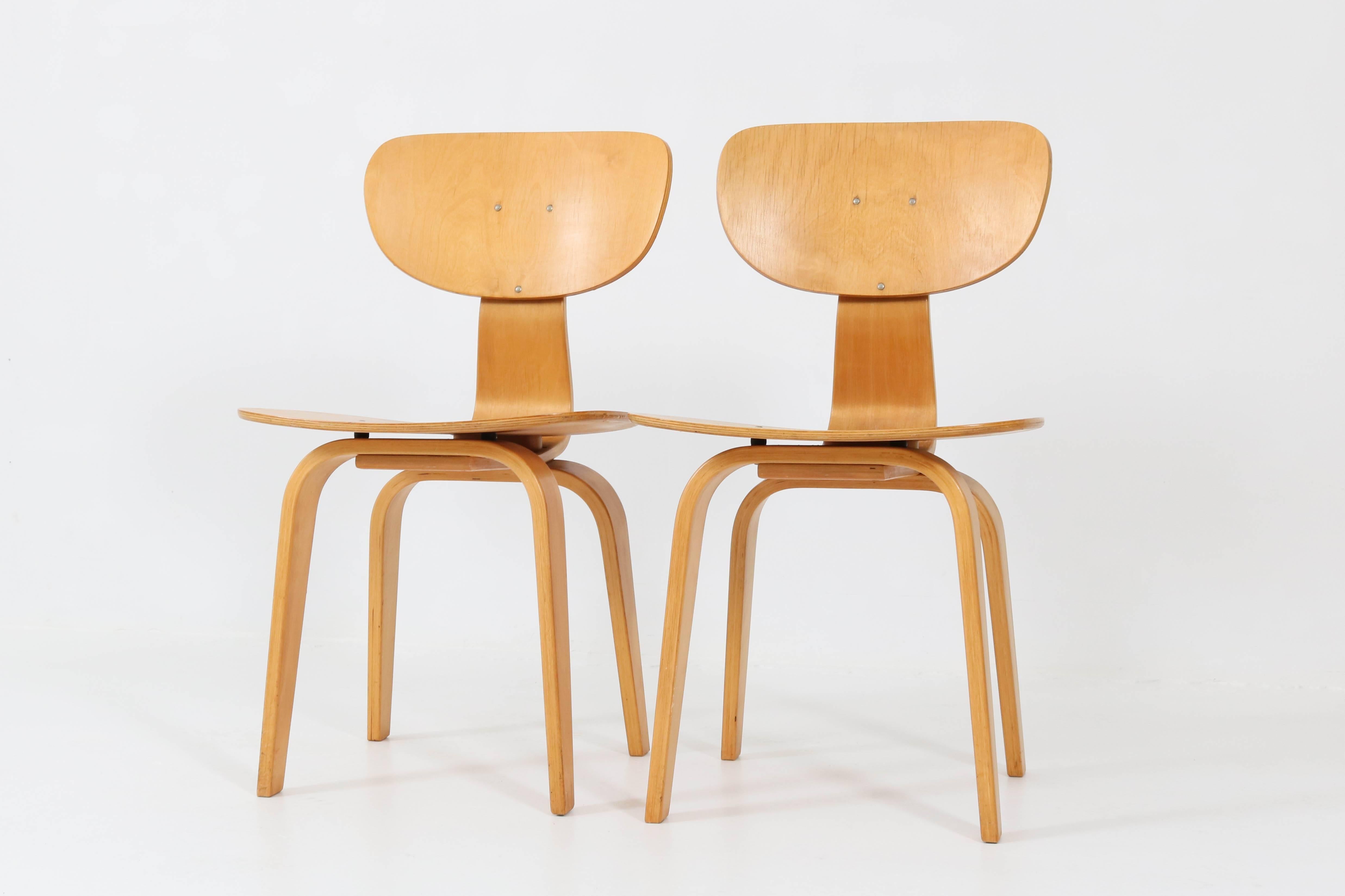 Dutch Pair of Mid-Century Modern SB02 Combex Series Chairs by Cees Braakman for Pastoe