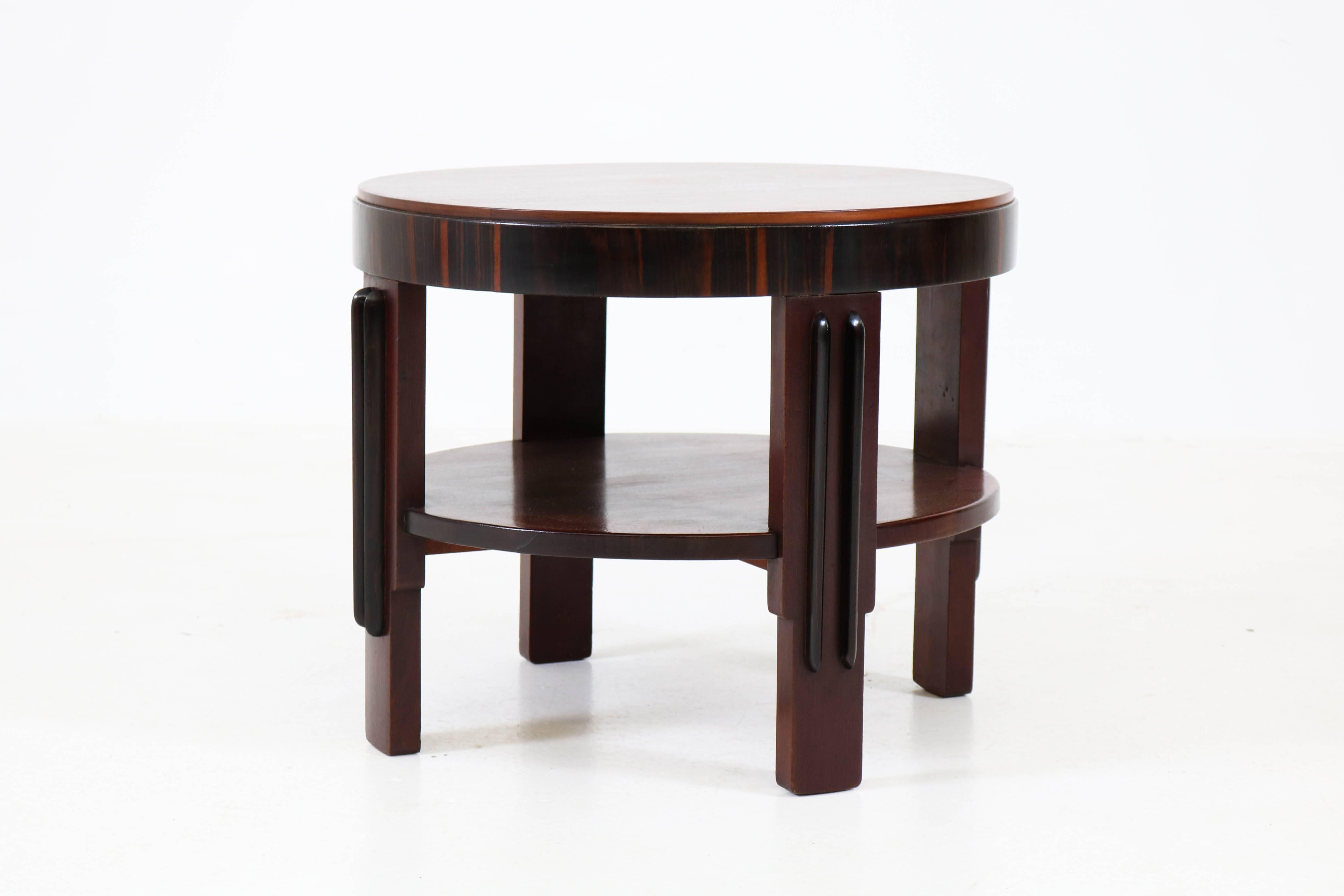 Dutch Mahogany Art Deco Amsterdam School Coffee Table by Fa.Drilling Amsterdam, 1920s