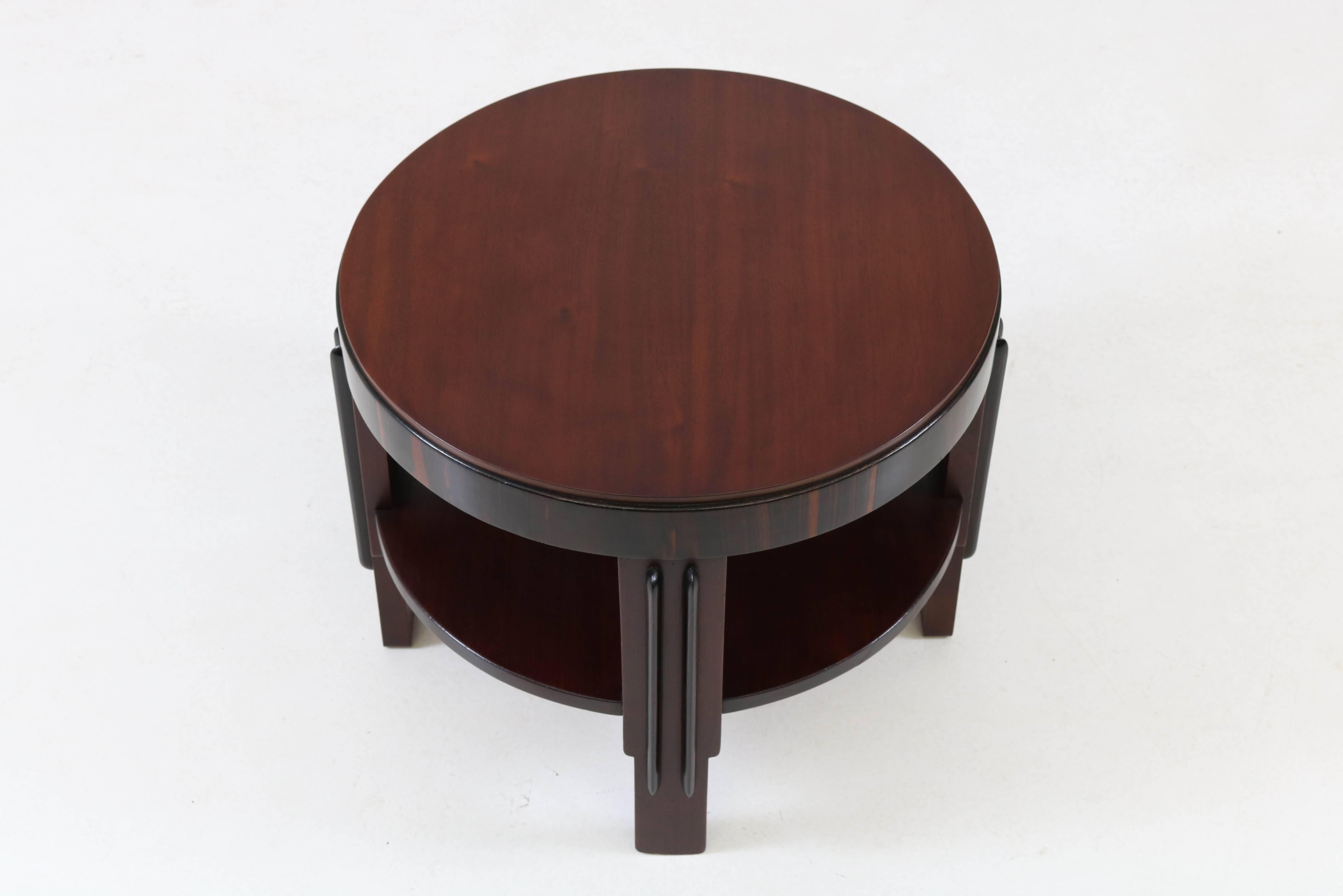 Mahogany Art Deco Amsterdam School Coffee Table by Fa.Drilling Amsterdam, 1920s 4