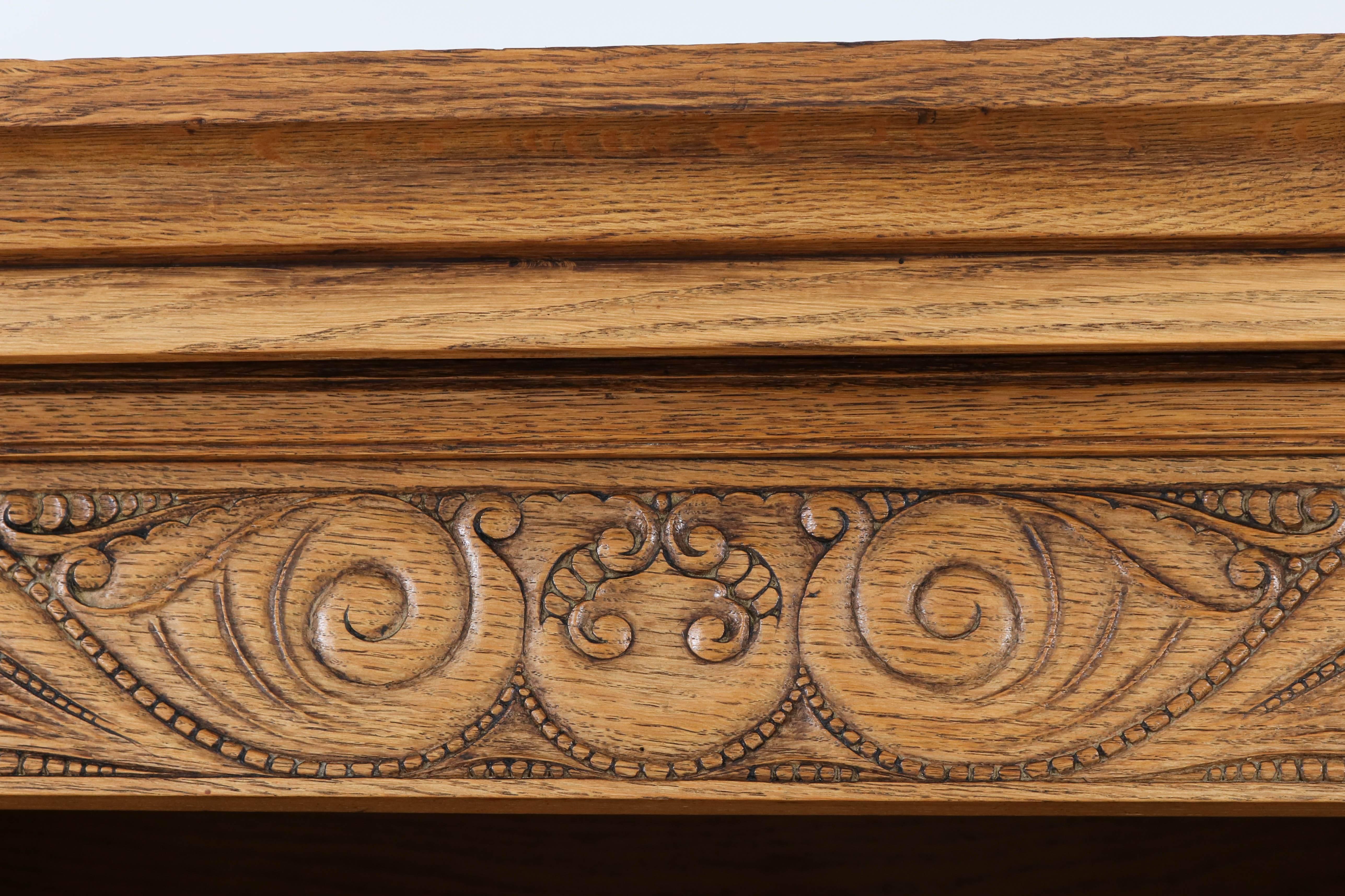 Large Oak Dutch Art Nouveau Open Bookcase, 1900s 2