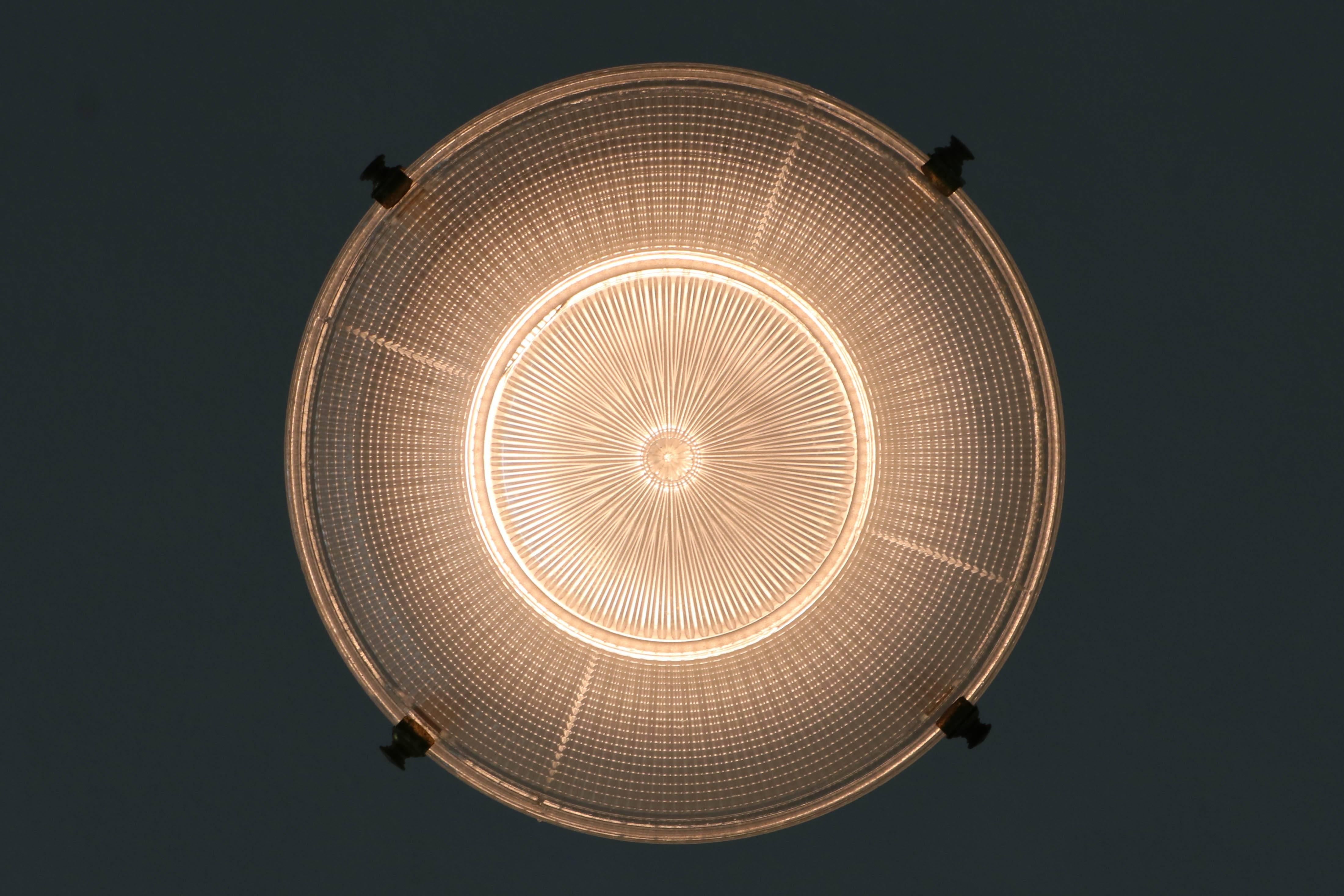 Three-Piece Holophane Pendant Light, 1915 2