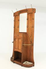 Arts & Crafts Hall Tree or Coat Rack with Mirror