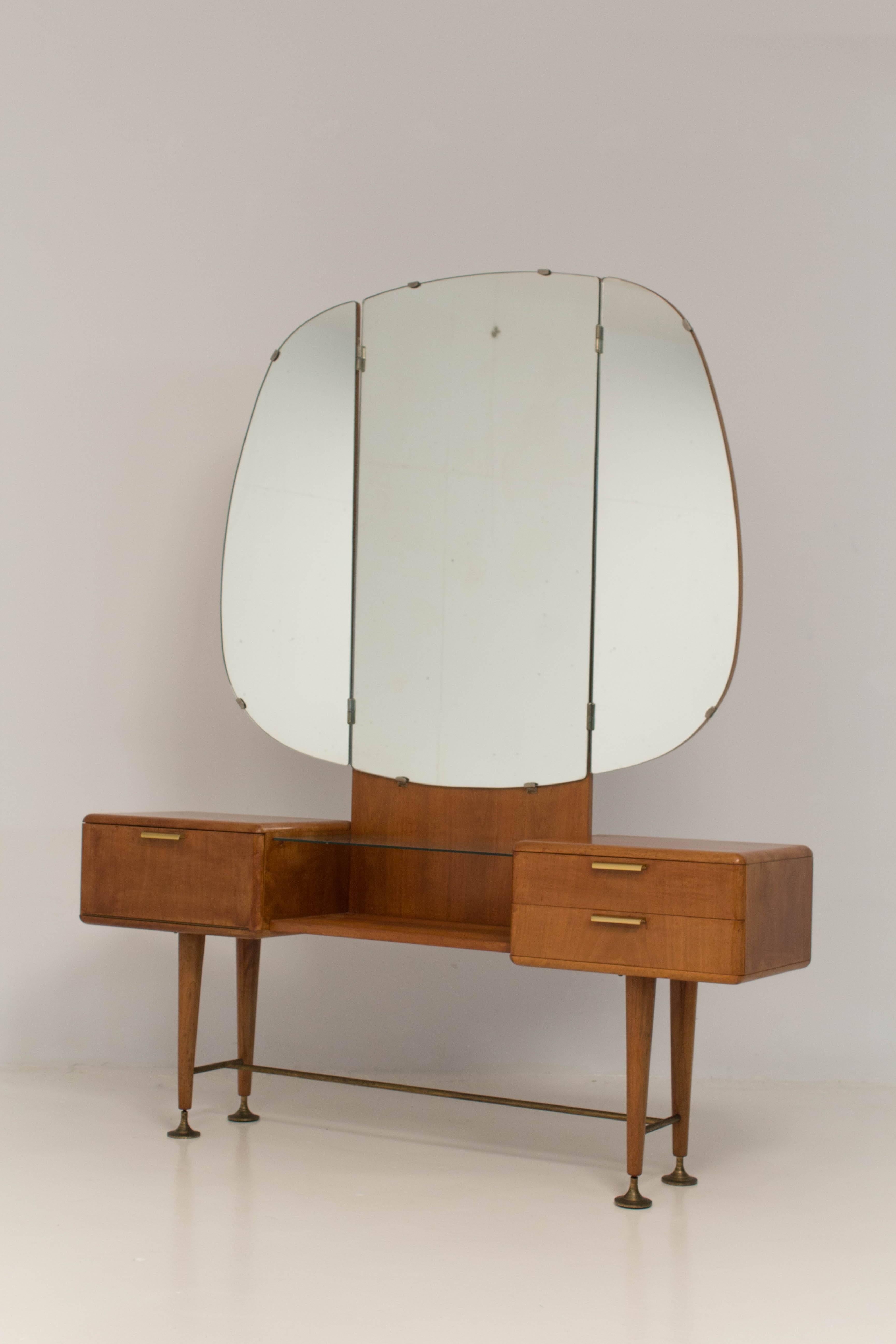 Glass Rare Mid-Century Modern Vanity or Dressing Table by A.A. Patijn for Zijlstra