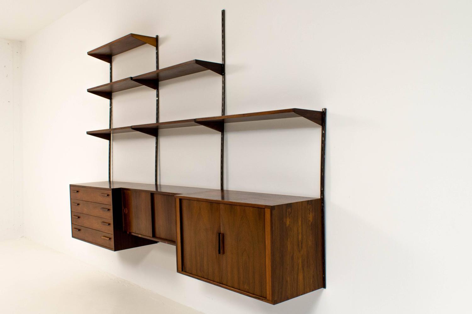 Stylish WallMounted Shelving Unit by Kai Kristiansen for FM Møbler at