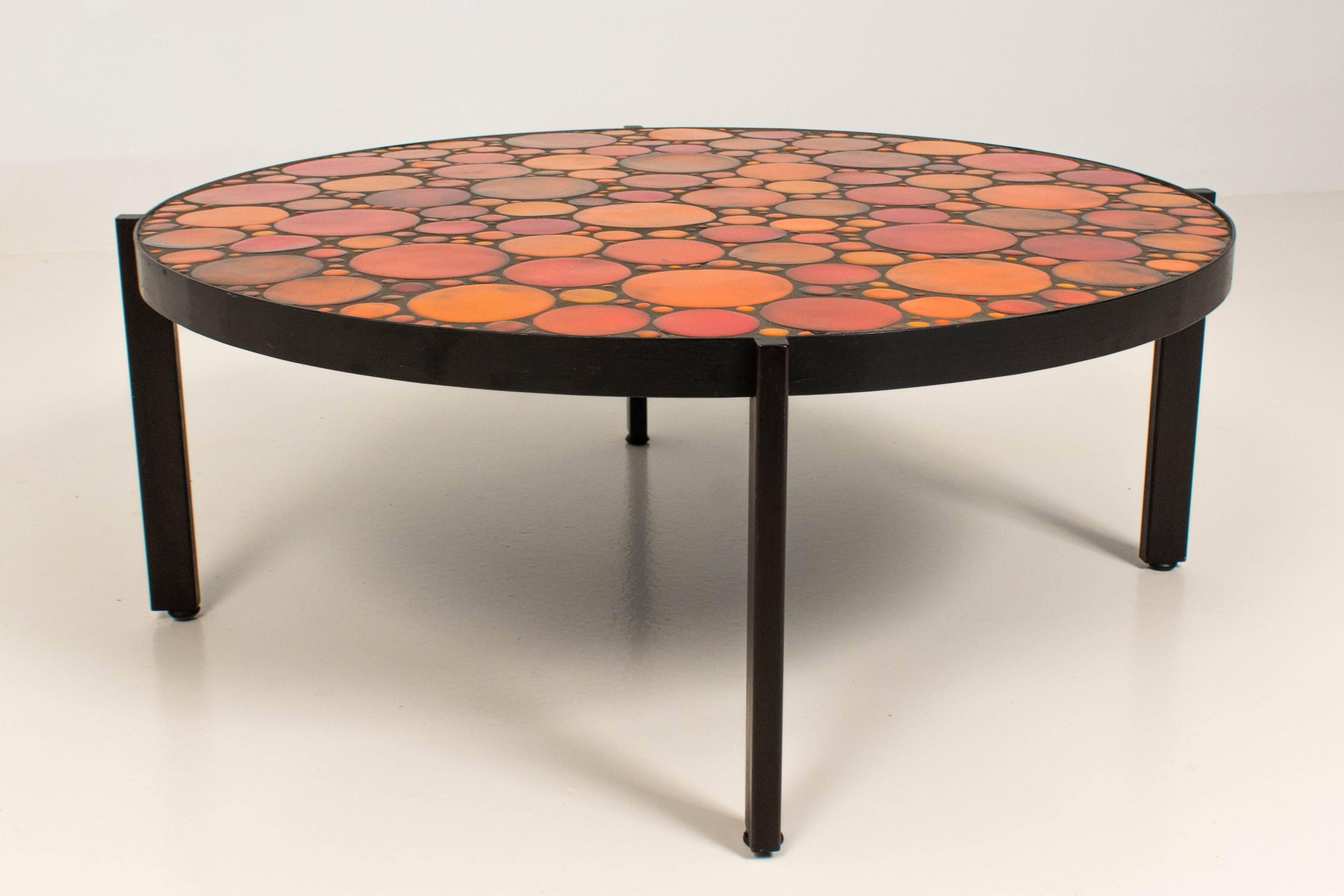 Mid-20th Century Mid-Century Modern Coffee Table with Mosaic Tile Top, 1960s