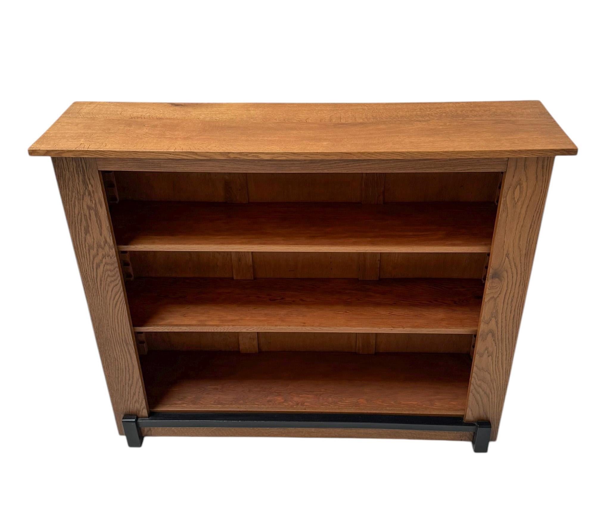 Oak Art Deco Modernist Open Bookcase by Jan Brunott, 1920s For Sale