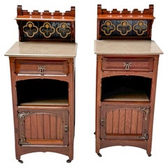 Due comodini Arts & Crafts di Gustave Serrurier-Bovy, 1900