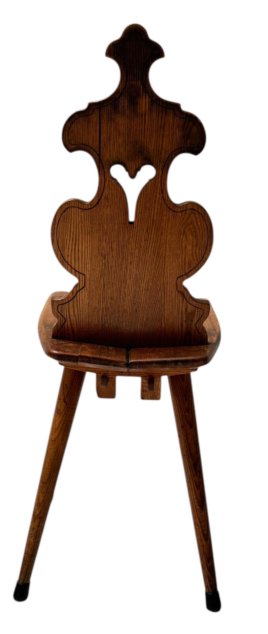 Vier brutalistische Tiroler oder Schweizer Bergstühle, 1950er Jahre im Angebot 1