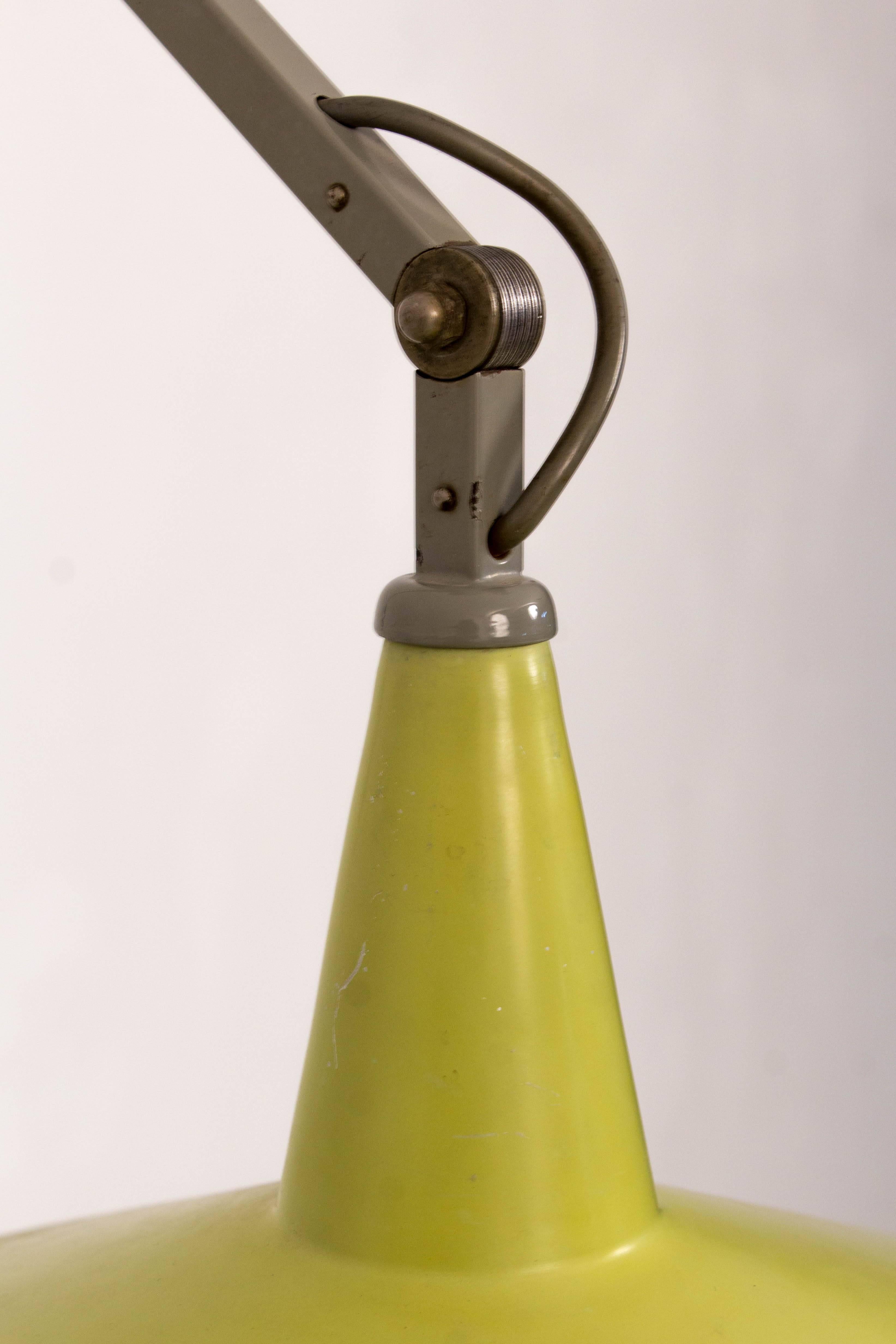 Dutch Rare Lime Color Panama Wall Lamp by Wim Rietveld for Gispen