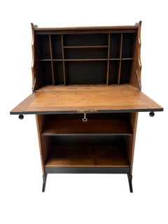 Escritorio Art Déco con alas abatibles de Willem Penaat, roble macizo, Metz & Co., década de 1920