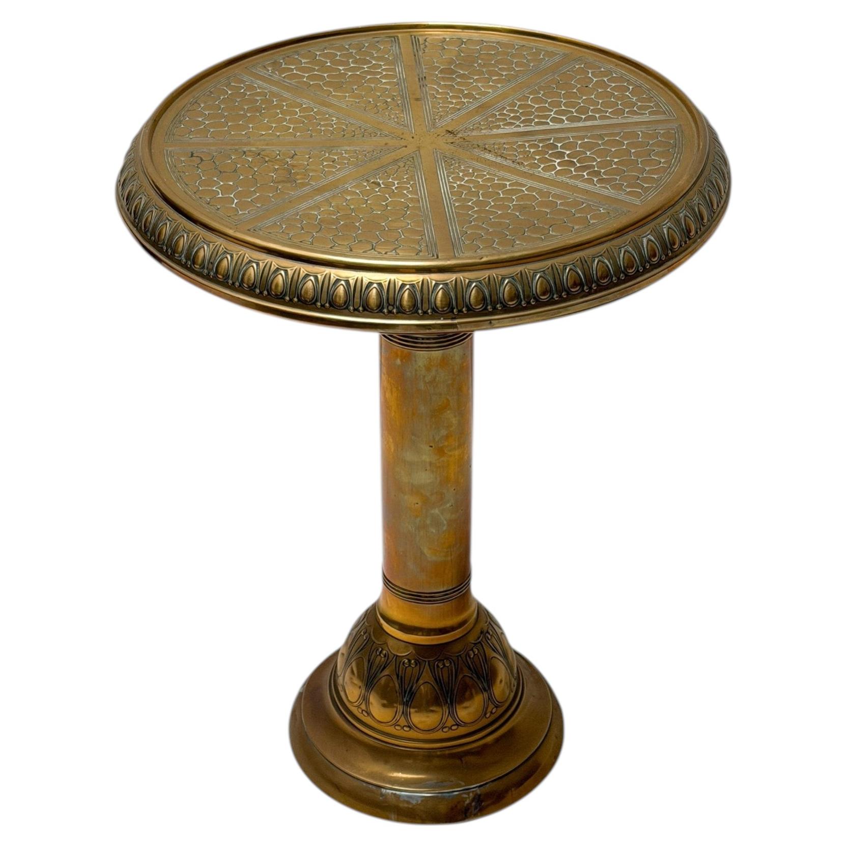 Art Deco Side Table Amsterdamse School, Brass 1920s For Sale