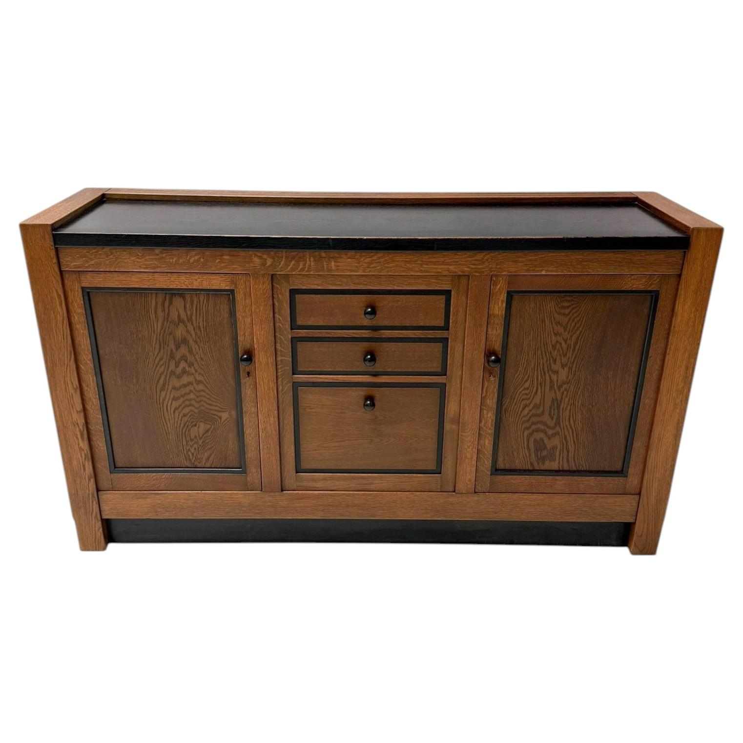Art Deco Credenza by J.A. Muntendam, Solid Oak, Dutch Design, 1920s For Sale