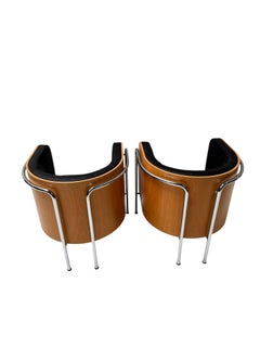 Bauhaus S3001 Club Tub Armchairs by Christoph Zschoke, Black Leather