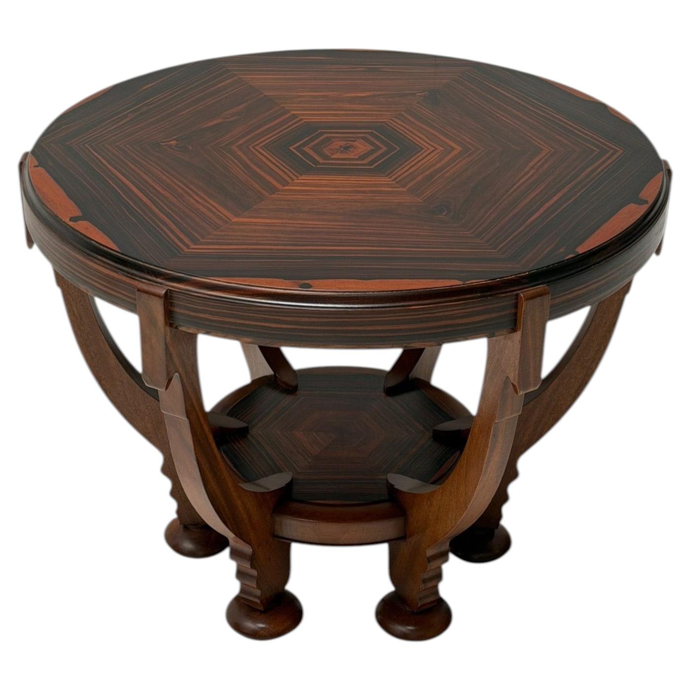 1920s Art Deco Coffee Table by Max Coini in Macassar Ebony. For Sale