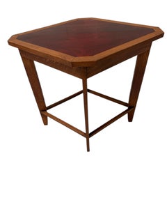 Achteckiger Beistelltisch im Art-déco-Stil aus den 1920er Jahren von Paul Bromberg, Eiche und Walnuss