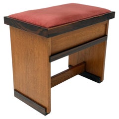 Sgabello Art Déco di Hendrik Wouda, rovere massiccio ed ebano di Macassar, 1924