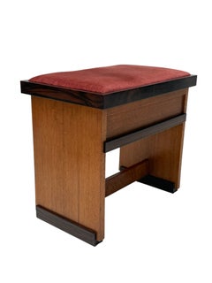 Sgabello Art Déco di Hendrik Wouda, rovere massiccio ed ebano di Macassar, 1924