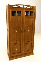 Arts & Crafts Dutch Armoire with Inlay, 1900s