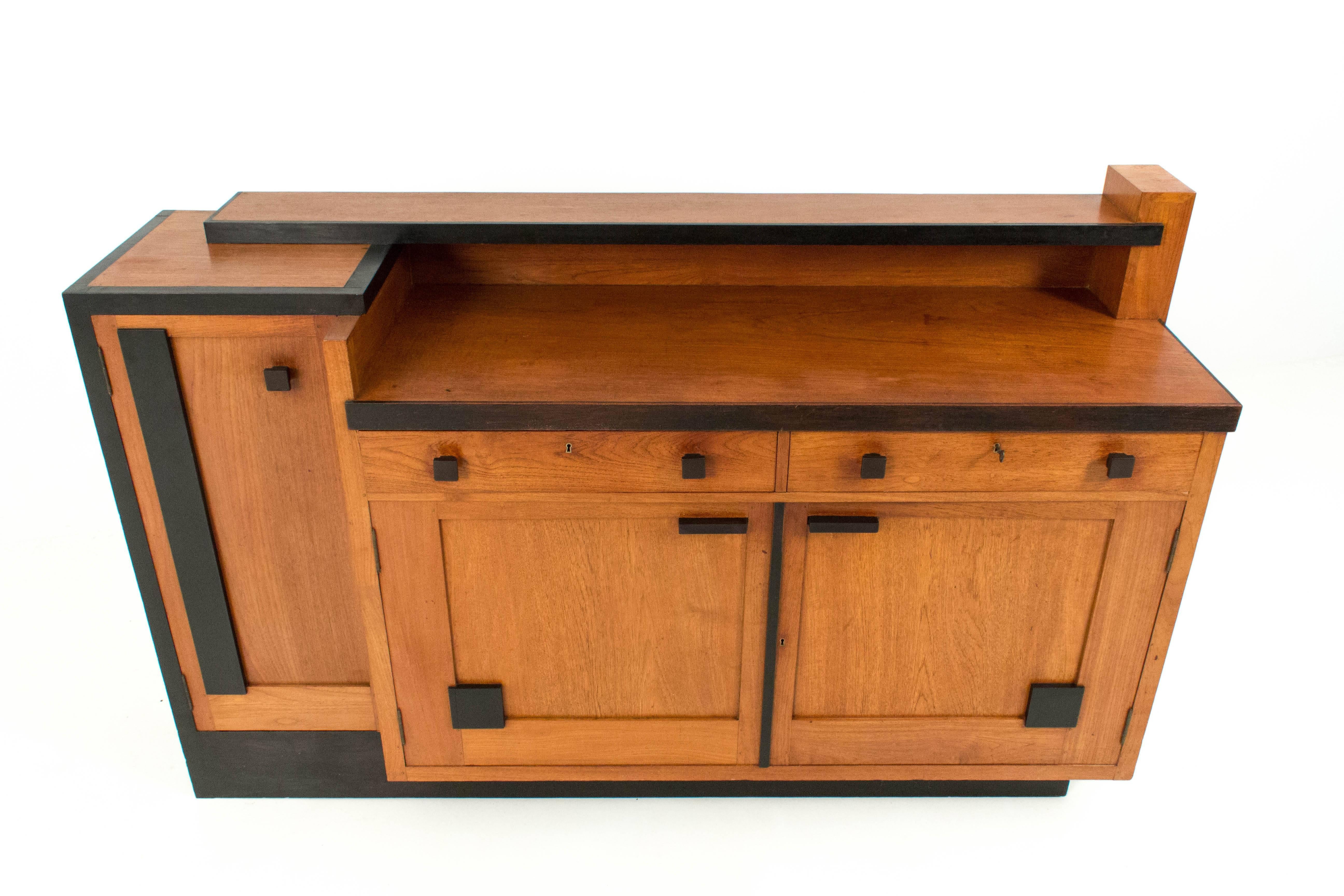 Early 20th Century Rare and Important Art Deco Haagse School Credenza by Toko v/d Pol Semarang