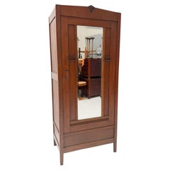 Art Deco One-Door Armoire, Solid Oak, Dutch Design, 1920s