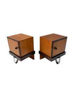 Modernistische Art-Déco-Nachttische oder Nachttische im Art-déco-Stil, 1920er Jahre, Paar