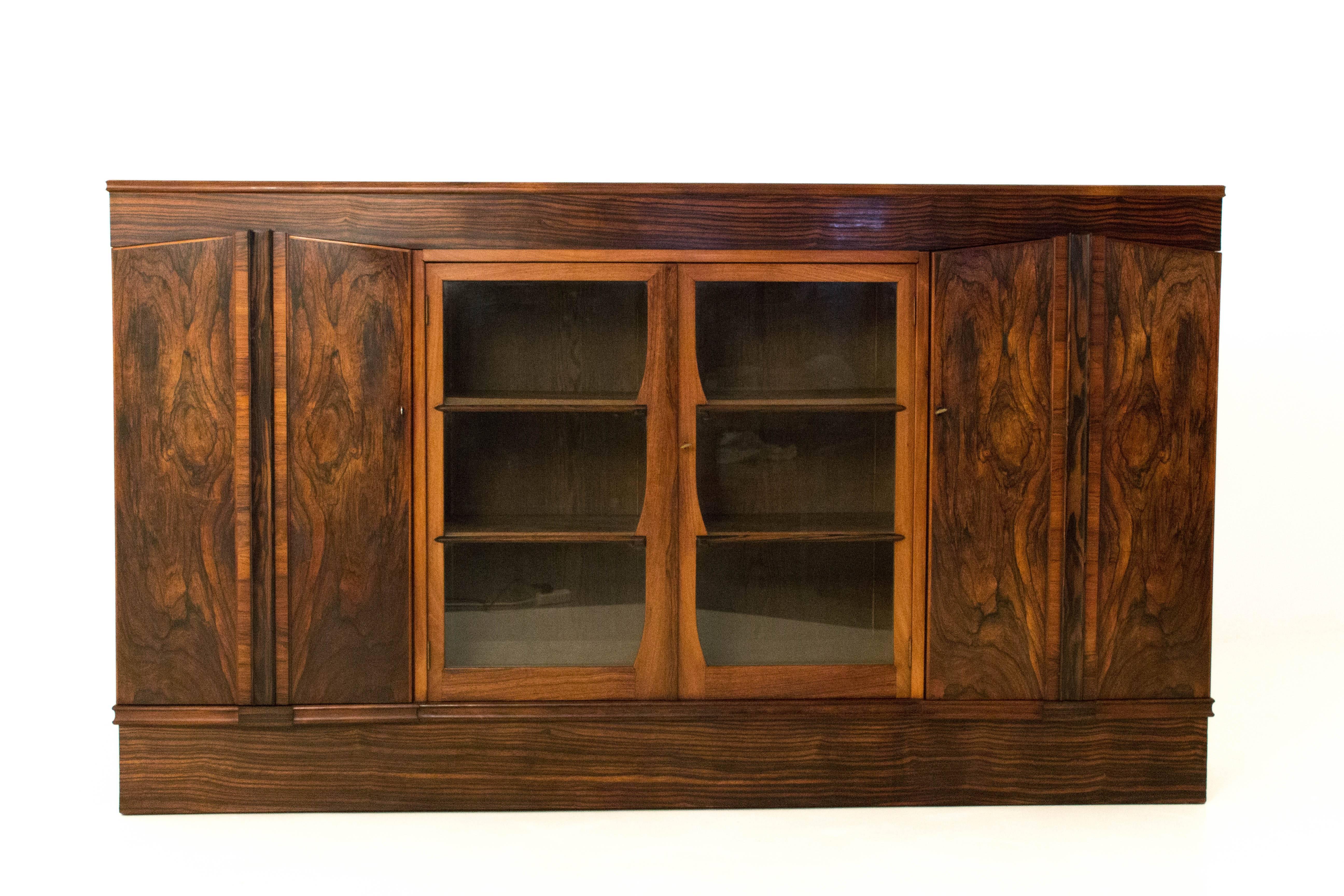 Early 20th Century Rare and Large Art Deco Amsterdam School Bookcase by Max Coini Amsterdam