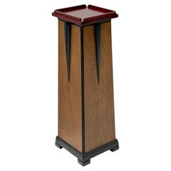 Art Deco Pedestal by E.G.C. Schubad, Oak & Padouk, Dutch Design, 1920s