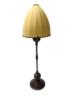 1920s Art Deco Floor Lamp by Jan Joustra, Wrought Iron & Silk