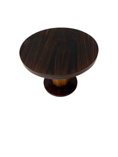 Mesita auxiliar Art Déco de madera de Macasar y abedul, de Gebroeders Reens, Ámsterdam, década de 1930