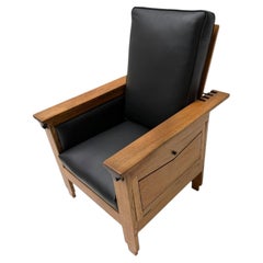 Fauteuil Art déco des années 1920, signé Anton Lucas, en chêne massif et ébène