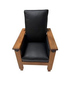 Fauteuil Art déco des années 1920, signé Anton Lucas, en chêne massif et ébène