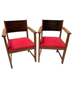 1920s Art Deco Armchairs in Oak & Ebony, Style of Hendrik Wouda