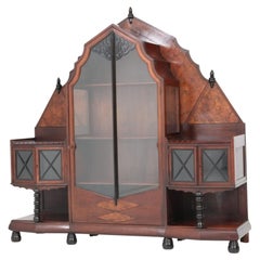 Art Deco Vitrine by Max Coini, Walnut & Burl, Dutch Design, 1920s