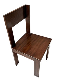 Silla auxiliar Art Déco de J.A. Muntendam, nogal, diseño holandés, década de 1920