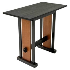 Art Deco Side Table by Cor Alons, Solid Oak with Black Lacquer