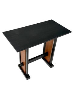 Art Deco Side Table by Cor Alons, Solid Oak with Black Lacquer