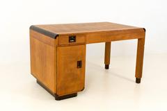Rare Art Deco Haagse School Partner Desk and Two Armchairs by Anton Lucas