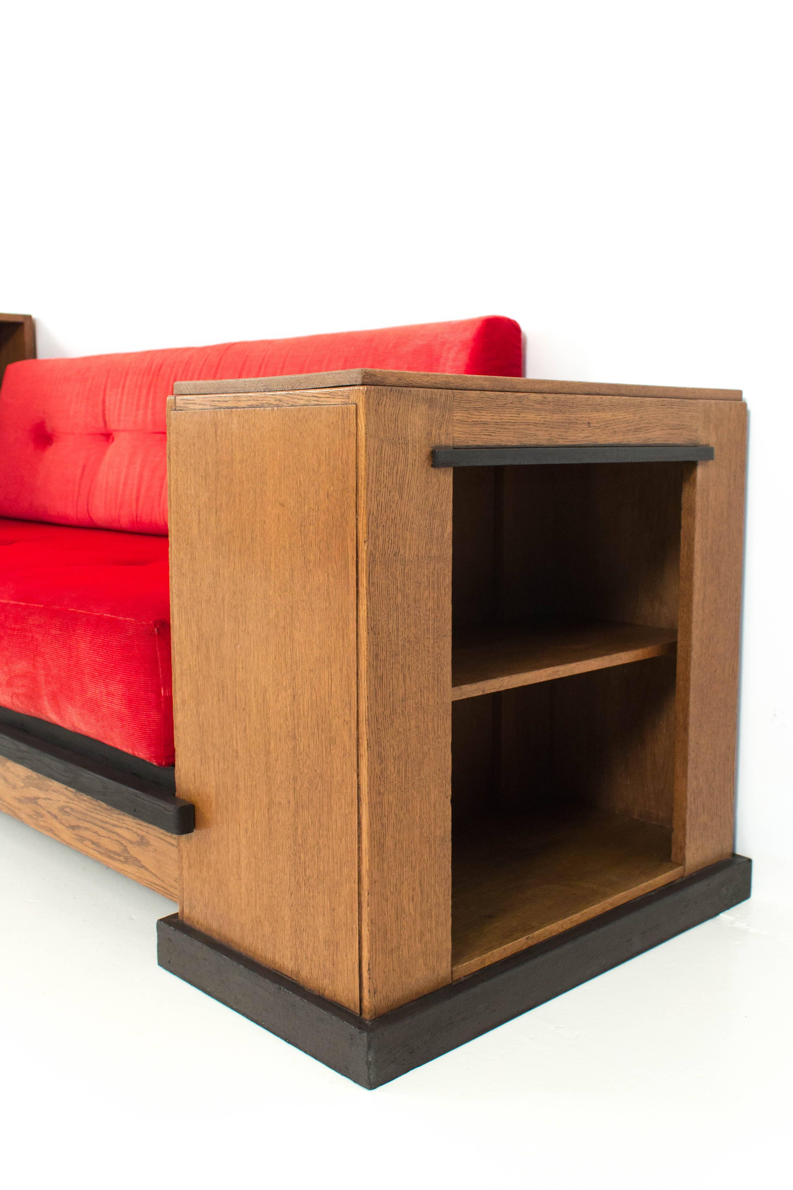 Rare Art Deco Haagse School Cosy Corner or Sofa by Jan Brunott In Good Condition In Amsterdam, NL